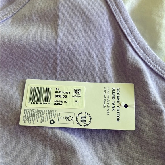 NWT 🌸 Jockey Lavender Sleeveless Tank Top Size XL - Picture 7 of 7